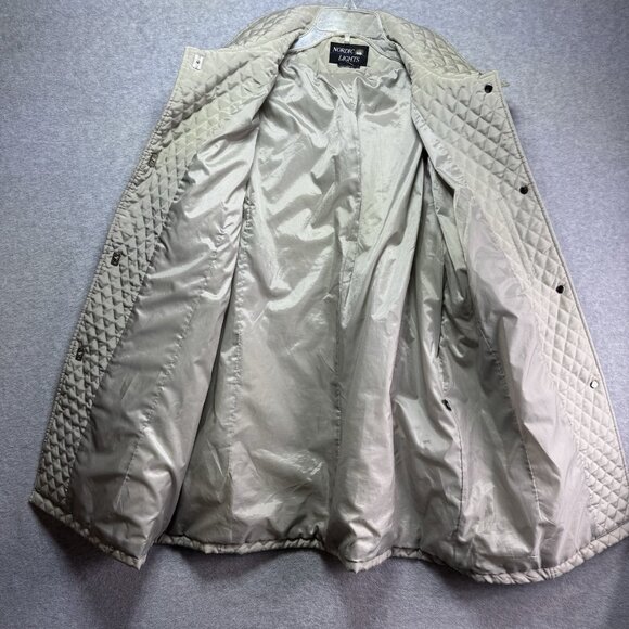 Nordic Lights Women’s XL Quilted Jacket Taupe Beige Tan Snap Front Barn Coat - Picture 7 of 8